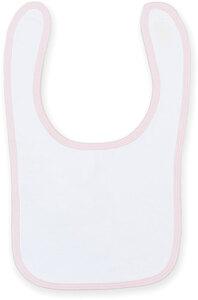 Larkwood LW082 - Plain and Contrast Bib White/ Pale Pink
