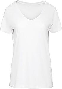 B&C CGTW045 - Ladies' Organic Inspire Cotton V-neck T-shirt Weiß