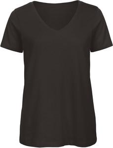B&C CGTW045 - T-shirt Organic Inspire col V Femme Black