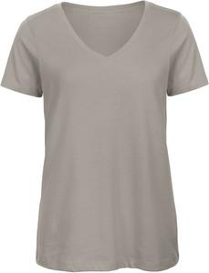 B&C CGTW045 - T-shirt Organic Inspire col V Femme Light Grey