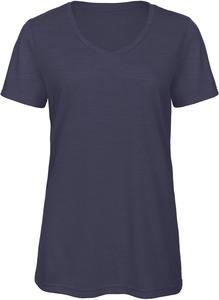 B&C CGTW058 - Ladies' TriBlend V-neck T-shirt Heather Navy