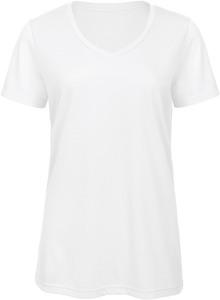B&C CGTW058 - Ladies' TriBlend V-neck T-shirt White