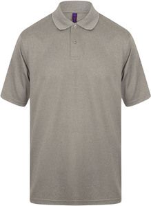 Henbury H475 - Coolplus® Wicking Piqué Polo Shirt Heather Grey
