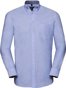 Russell RU920M - LONG-SLEEVED WASHED OXFORD SHIRT Oxford Blue/Oxford Navy