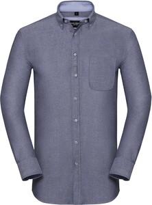 Russell RU920M - LONG-SLEEVED WASHED OXFORD SHIRT Oxford Navy/Oxford Blue