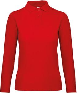 B&C CGPWI13 - Polo femme ID.001 manches longues Red