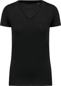 Kariban K3003 - Ladies' Supima® V-neck short sleeve t-shirt Black