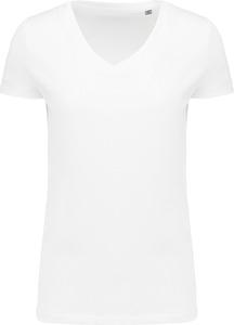 Kariban K3003 - Ladies' Supima® V-neck short sleeve t-shirt White