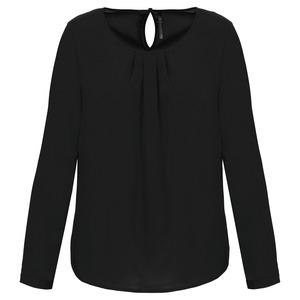 Kariban K5003 - Ladies' long-sleeved crepe blouse Black