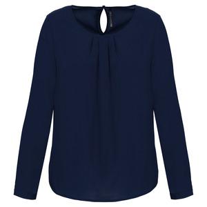 Kariban K5003 - Ladies' long-sleeved crepe blouse Deep Sea Blue