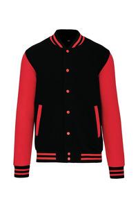 Kariban K497 - Unisex teddy fleece jacket Black / Red