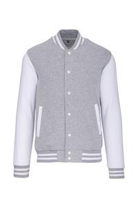 Kariban K497 - Unisex teddy fleece jacket Oxford Grey / White