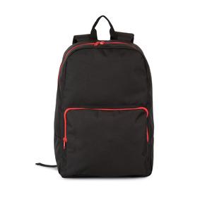 Kimood KI0181 - Backpack with contrasting zip fastenings Black / Red