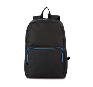 Kimood KI0181 - Backpack with contrasting zip fastenings Black / Royal Blue