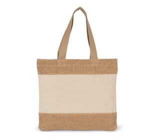 Kimood KI0294 - Shoppingtasche aus Baumwolle und geflochtenen Jutefäden
