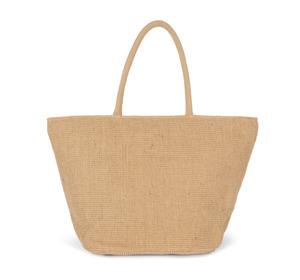 Kimood KI0257 - Woven jute shopping bag with knit canvas effect