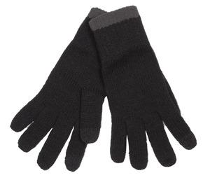 K-up KP425 - TOUCH SCREEN KNITTED GLOVES Black / Dark Grey