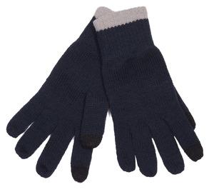 K-up KP425 - TOUCH SCREEN KNITTED GLOVES Navy / Light Grey