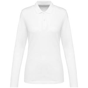 Kariban Premium PK203 - Supima® Damen-Polohemd mit langen Ärmeln Weiß