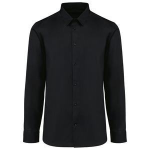 Kariban Premium PK504 - Men's long-sleeved poplin shirt Black