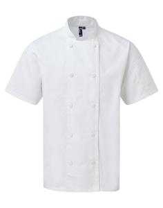Premier PR902 - Coolchecker® short-sleeved chef's jacket White