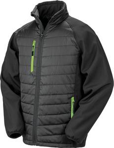 Result R237X - BLACK COMPASS PADDED SOFT SHELL JACKET Black / Lime