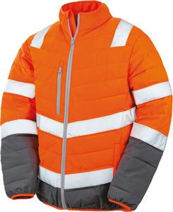 Result R325M - Soft padded Safety Jacket Fluorescent Orange/ Grey