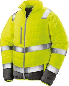 Result R325M - Soft padded Safety Jacket Fluorescent Yellow / Grey