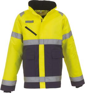 Yoko YHVP309 - Hi-Vis Fontaine Storm jacket Hi Vis Yellow/Navy