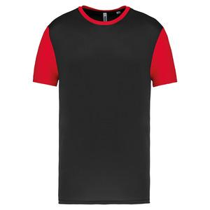 PROACT PA4024 - Maillot manches courtes bicolore enfant Black / Sporty Red