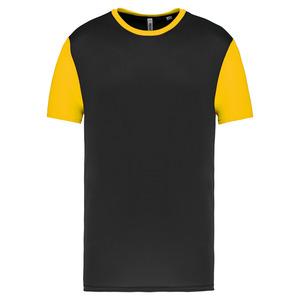 PROACT PA4024 - Maillot manches courtes bicolore enfant Black / Sporty Yellow