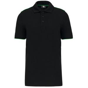 WK. Designed To Work WK270 - Polo DayToDay contrasté manches courtes homme Black/ Kelly Green