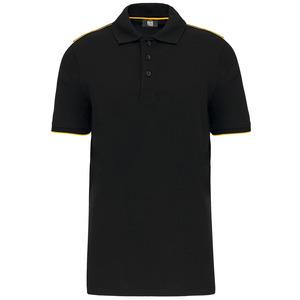 WK. Designed To Work WK270 - Polo DayToDay contrasté manches courtes homme Black / Yellow