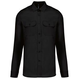 Kariban K505 - Men's long-sleeved pilot shirt Black