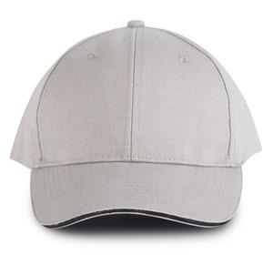 K-up KP011 - ORLANDO - MEN'S 6 PANEL CAP Light Grey/Dark Grey