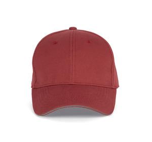 K-up KP011 - ORLANDO - MEN'S 6 PANEL CAP Terracotta Red / Slate Grey