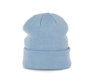 K-up KP031 - KNITTED TURNUP BEANIE Sky Blue