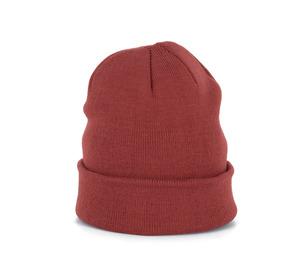 K-up KP031 - KNITTED TURNUP BEANIE Terracotta Red