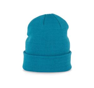 K-up KP031 - KNITTED TURNUP BEANIE Tropical Blue