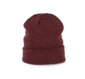 K-up KP031 - KNITTED TURNUP BEANIE Wine Heather