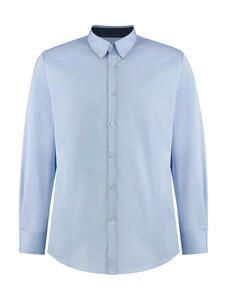 Kustom Kit KK190 - Contrast premium Oxford shirt (button down collar) long sleeve Light Blue/Navy