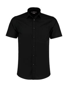 Kustom Kit KK141 - Tailored Fit Poplin Shirt SSL Schwarz
