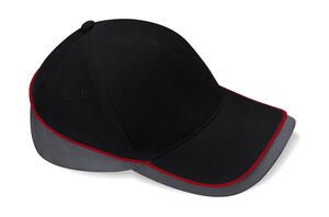 Beechfield B171 - Teamwear Competition Cap Black / Graphite Grey / Classic Red