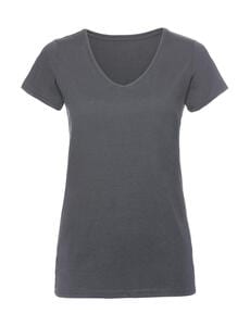 Russell Europe R-166F-0 - Ladies V-Neck HD Tee Convoy Grey