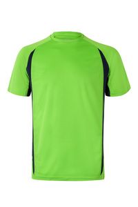 Velilla 105501 - TWO-TONE TECHNICAL T-SHIRT LIME GREEN/NAVY BLUE