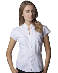 Kustom Kit KK727 - Womens continental blouse mandarin collar cap sleeve