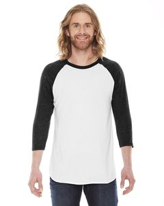 American Apparel BB453 - Unisex Poly-Cotton 3/4-Sleeve Raglan T-Shirt