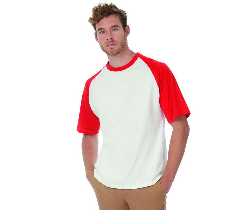 B&C BC230 - T-shirt da baseball con maniche raglan a contrasto