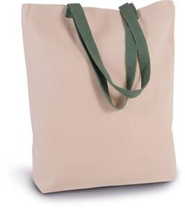 Kimood KI0278 - Shoppingtasche mit Seitenfalte und kontrastfarbenem Griff