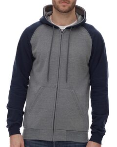 King Fashion KF4048 - Fleece Raglan Hooded Full-Zip Sweatshirt